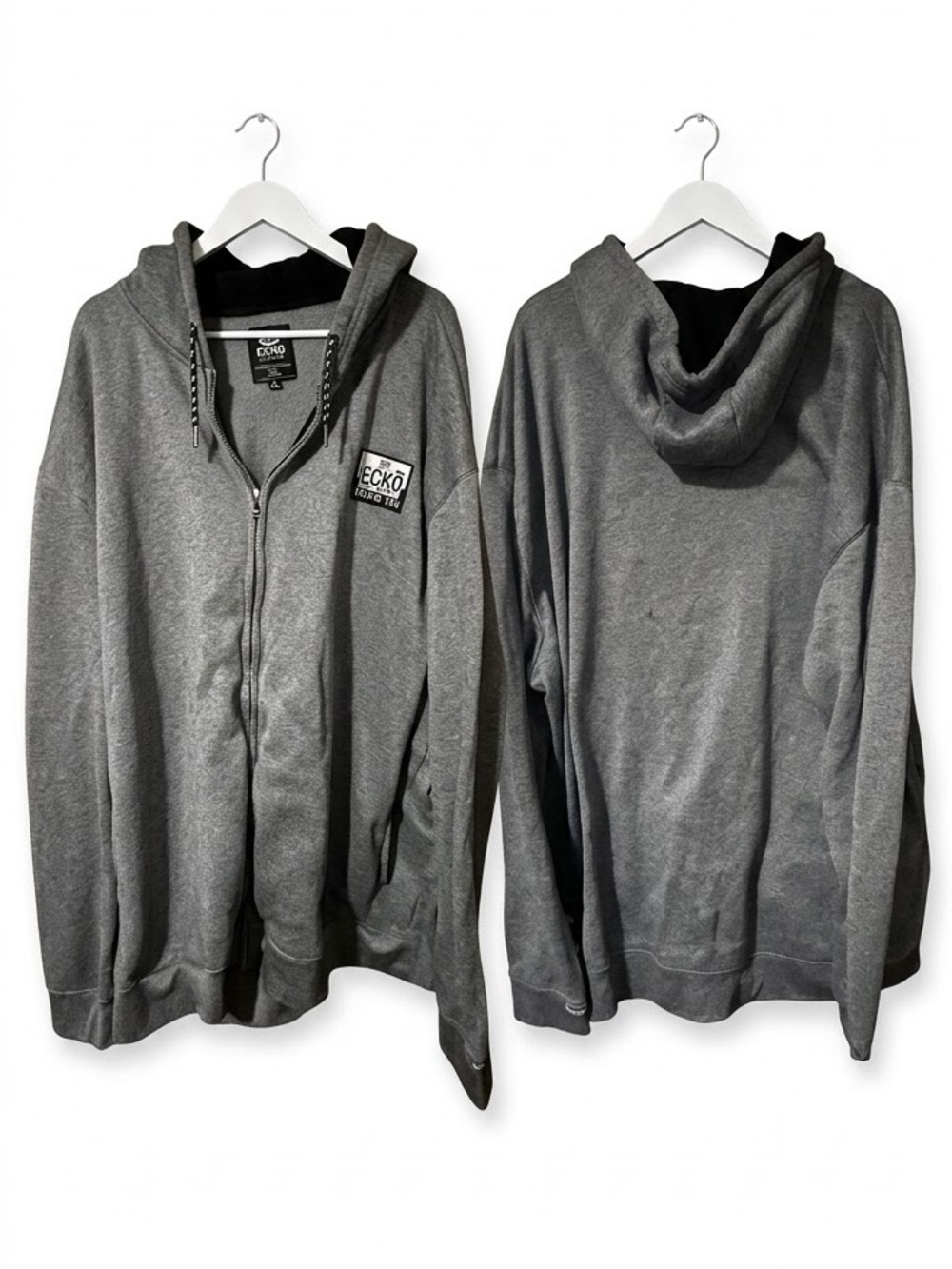 Ecko Unlimited Men’s Gray Full-Zip Hooded Sweatshirt